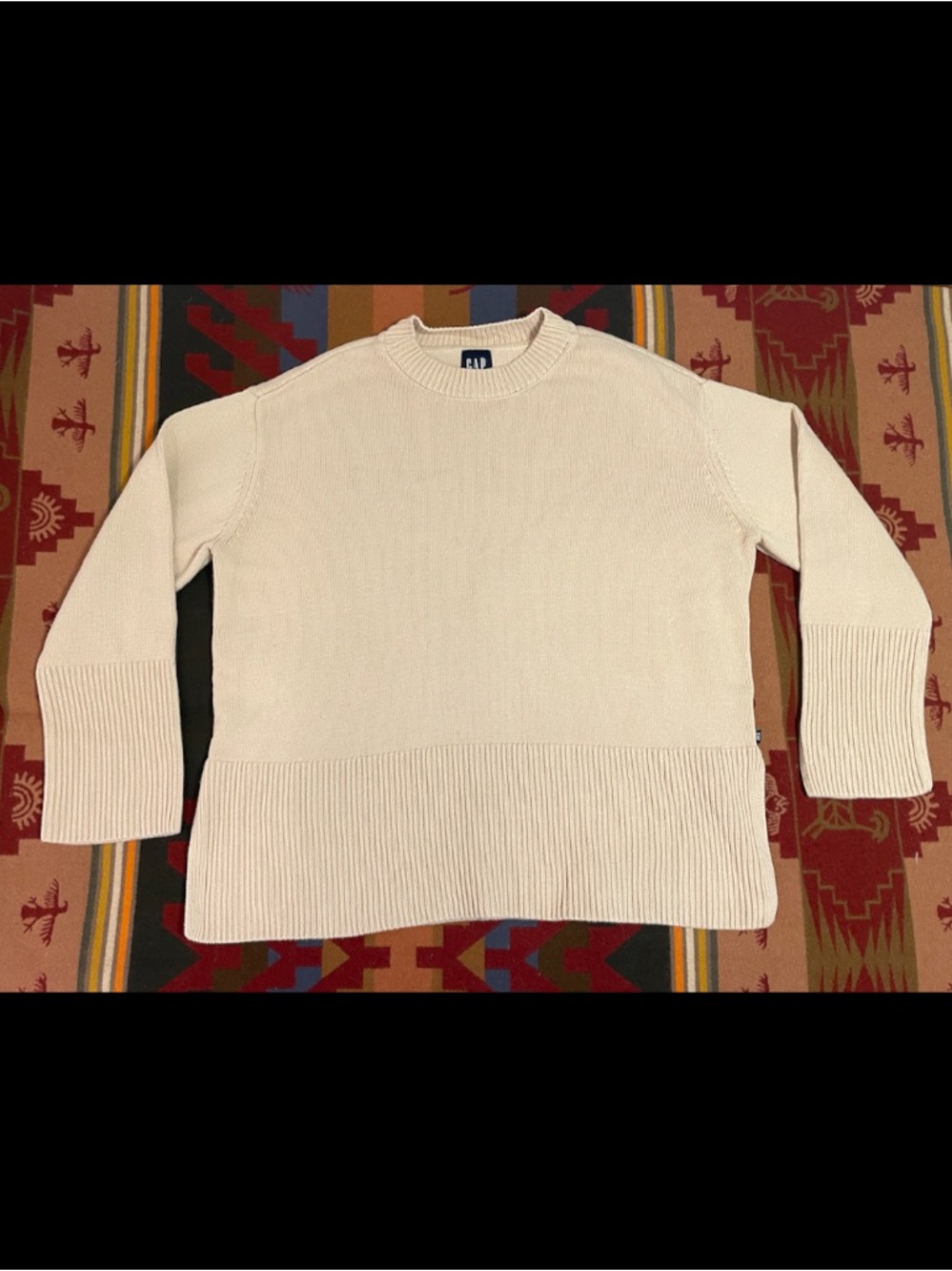 GAP Womens Sweater Size Large Beige Sand Cream Cotton Knit Pullover EUC